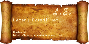 Lacsny Erzsébet névjegykártya