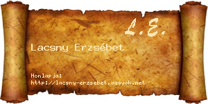 Lacsny Erzsébet névjegykártya