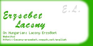 erzsebet lacsny business card